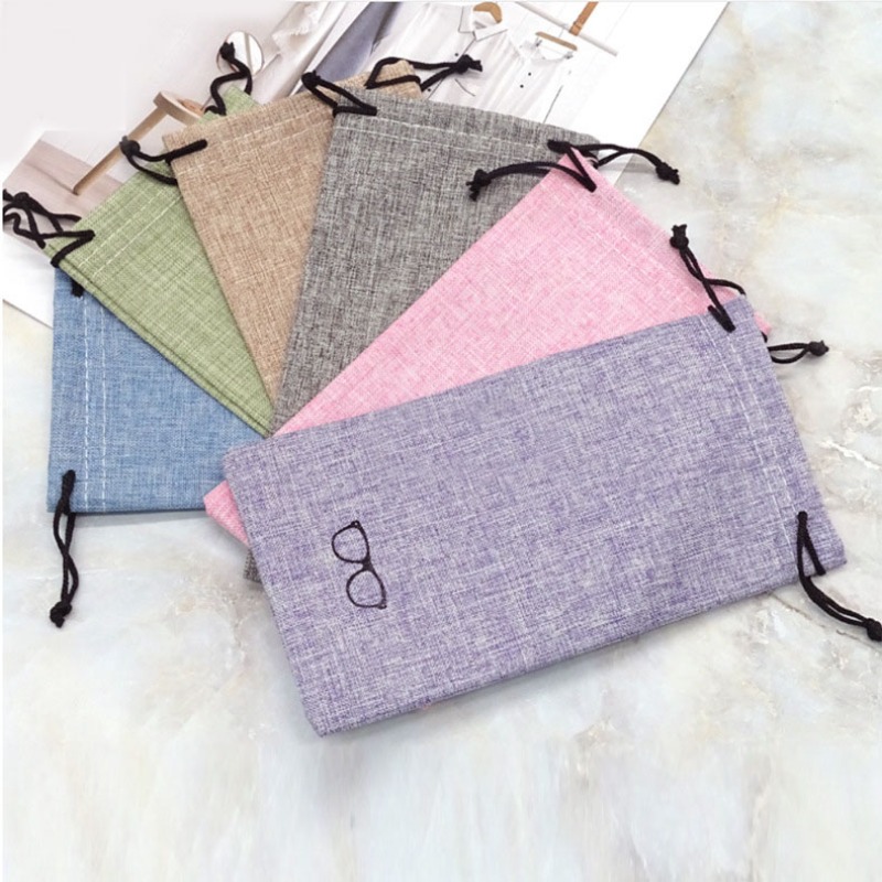 Linen Bag Bulk - 1Pcs Soft Cloth Glasses Bag Drawstring