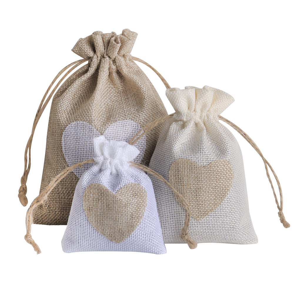 5pcs/lot Heart Linen Jewelry B – Linen Bag Bulk Bewertung und Preis