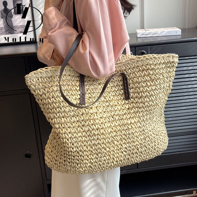 Straw Woven Tote Bags Casual L – Linen Bag Bulk Bewertung und Preis