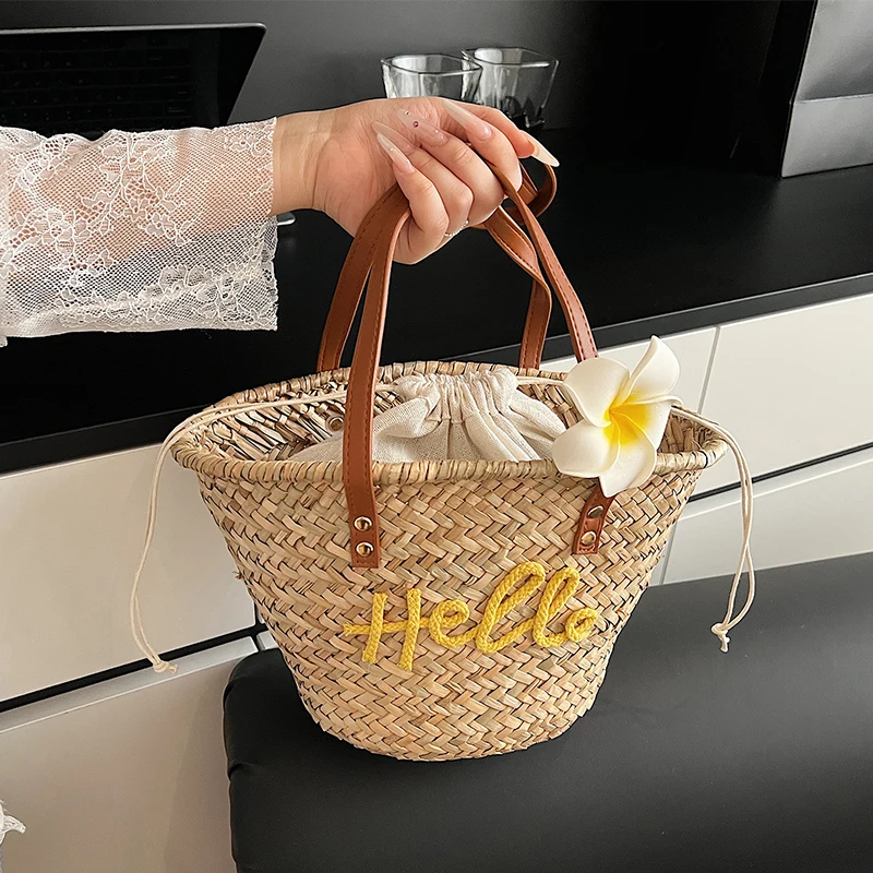 Casual Wicker Woven Basket Bag – Linen Bag Bulk Bewertung und Preis