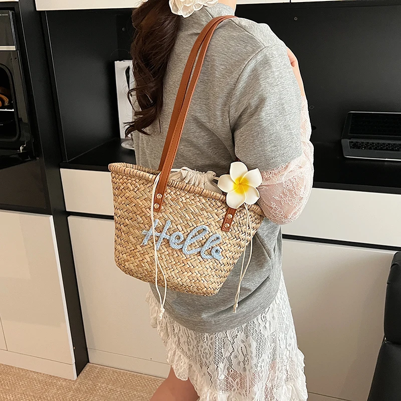 Casual Wicker Woven Basket Bag – Linen Bag Bulk Bewertung und Preis